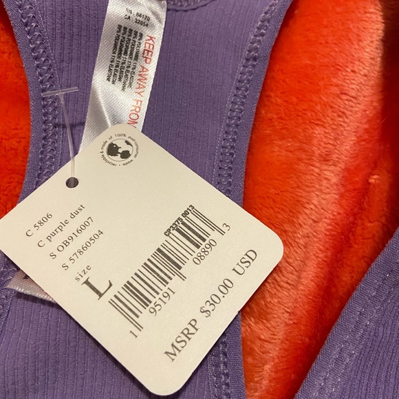 Free People free throw purple crop top size Large - Picture 8 of 8